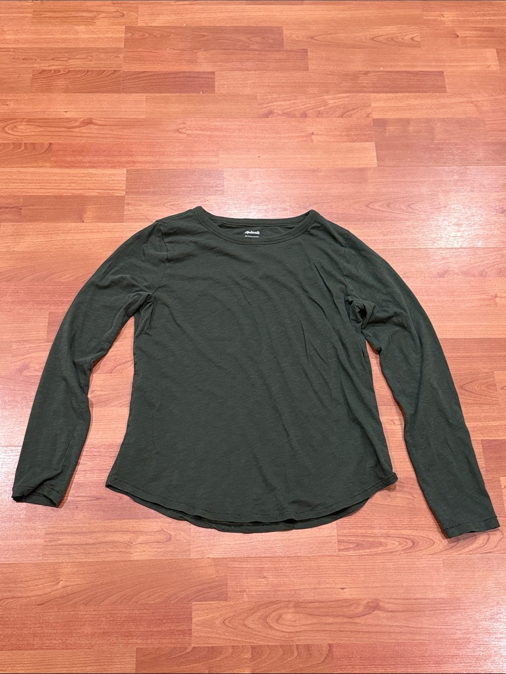 Madewell Olive Long Sleeve Crewneck Top